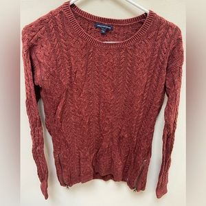 American Eagle Impossibly Soft Cable Knit Sweater; S; Zip Sides